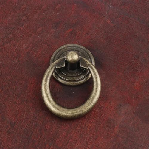 Manijas de cajón circulares de bronce con anillo negro estilo retro 3