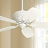 Casa Vieja 44 Casa Deville Rustic Shabby Chic Country Cottage Indoor Ceiling Fan Vintage Antique Rubbed White Five Blade for House Bedroom Living Room Home Kitchen Family Dining Office