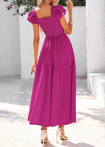 Image of KIRUNDO Smocked Summer Midi Dresses for Women 2026