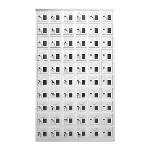 Armario de almacenamiento seguro para teléfono móvil para escuelas, oficinas y gimnasios, unidad de almacenamiento con cerradura para el aula, 60 ranuras para tropas y laboratorios para proteger