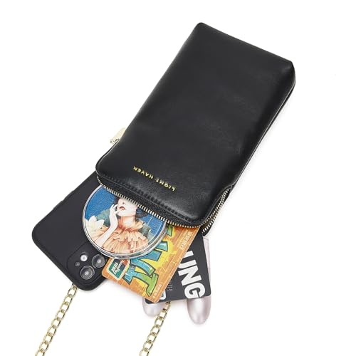 Small Crossbody Bag with Golden Chain Shoulder Strap，Zip Cell Phone Purse with Credit Card Slots and Zippered Coin Pocket4