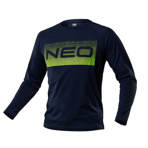 NEO TOOLS T-Shirt à Manches Longues pour Homme, col Rond, Long, en Taille S à XXXL, Respirant, 100% Coton 180 g/m², Conforme à la Norme en ISO 13688:2013