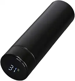 Garrafa Térmica Café, Água C/Sensor De Temperatura Em Led Cor:Preto