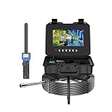 BAIYITONGDA Telecamera per Ispezione Fognaria HD 10,1 Pollici con Schermo da 10,1 Pollici, Telecamera per Fognature con Custodia per Il Trasporto,Periscopio Industriale con Localizzatore 512Hz,30M