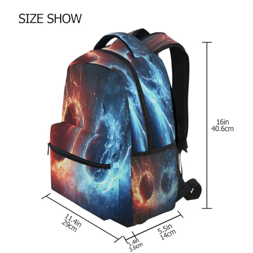 Magical Volleyball Backpack for School Boys Girls Adults Kids Bookbag Laptop Bag 15L4