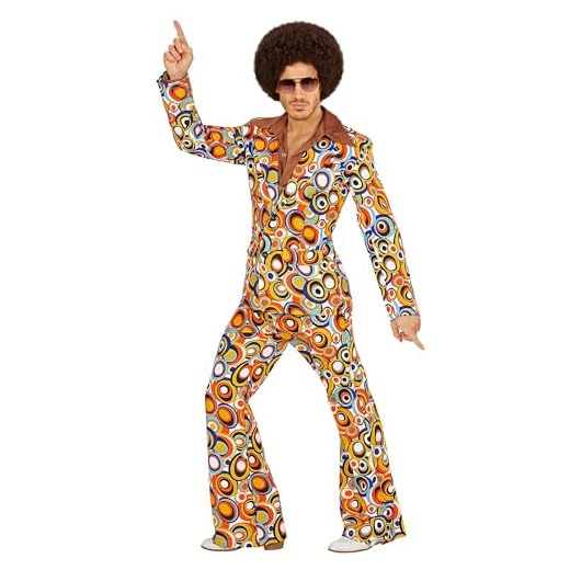 W WIDMANN MILANO Party Fashion - Disfraces 70s traje, chaqueta y pantalón, hippie, reggae, flower power, disco fever, disfraces