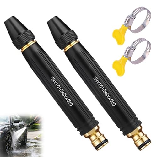 High Pressure Power Washer Nozzle with Metal Connector Set 2026 New Water Nozzle High Pressure Car Wash Hose Sprayer for Car Washing and Outdoor Cleaning Pressure Cleaning Accessory (2pcs)