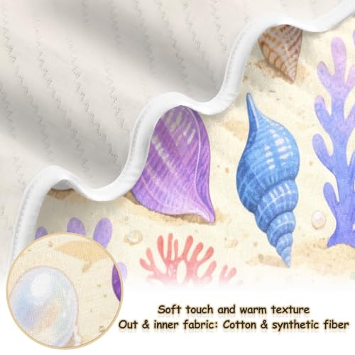 Custom Under Water Animal Shell Coral Colorful Small Blankets Soft para personalizado Photo Name Blanket for Girls or Boys 30x40in para Bebes recien nacidos2