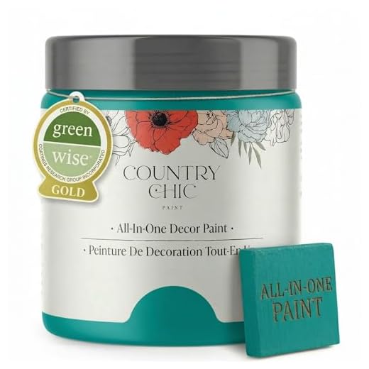 Country Chic Paint - Chalk Style All-in-One Paint for Furniture, Home Decor, Cabinets, Crafts, Eco-Friendly, Minimal Surface Prep, Multi-Surface Matte Paint - Whoop-de-do [Bright Teal] - (4 oz)
