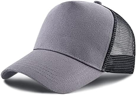 Baseball Cap for Men Women,5 Panel Adjustable Plain Trucker Cap Mesh Back Sports Casual Cap Summer Sun Hat for Unisex