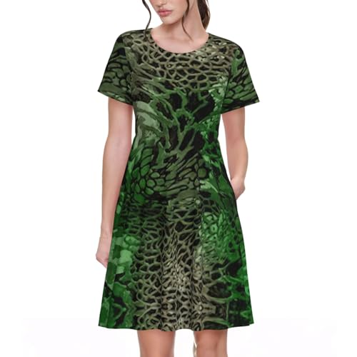 Robe d'été serpent vert contre la chaleur : fraîcheur et style
