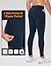 baleaf Thermal Running Tights for Men Fleece Lined Compression Leggings Winter Men’s Pants with Zipper Pockets Cycling Gear Cold Weather Navy M