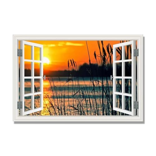 Tableau sur Toile Fenetre pour agrandir une piece decoration murale 3D