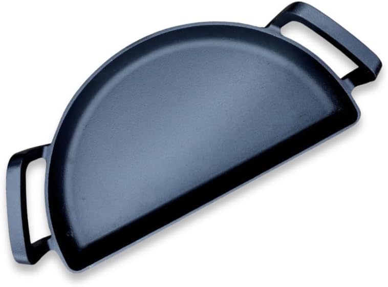 SnS Grills Slow ‘N Sear Cast Iron Drip 'N Griddle Pan 18", 3-in-1 Versatile Grill Accessory for Searing, Griddle and Drippings - Fits Weber & other 18” Kettle Grills