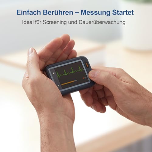 CheckMe Plus EKG Gerät für Zuhause, KI-Analysefunktion, 30s/ 60s/5min Messzeit für Smartphone und PC, Persönlicher Tragbarer Herzgesundheits-Tracker, Großbild-Echtzeitanzeige