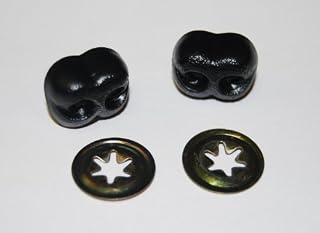 celloexpress Pack of 2 - Black Animal Noses 30mm Metal Backs - Teddy Bear & Soft Toy Making Detailed Nosess