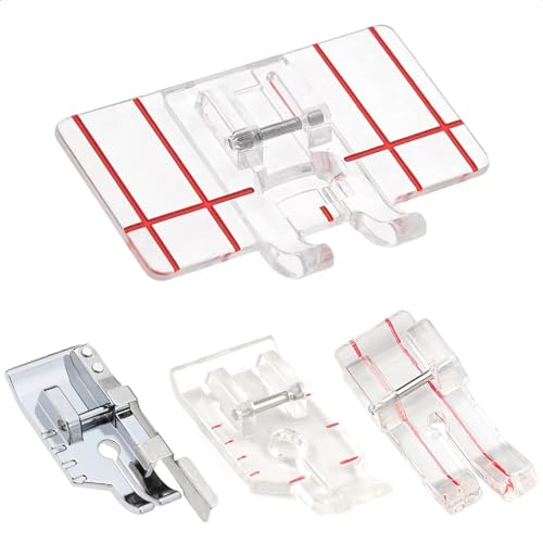 TISEKER 4 Pieces 1/4' (Quarter Inch) Sewing Machine Presser Foot with...