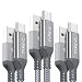 USB Type C Cable,AkoaDa 3-Pack (3.3/6.6/10ft) USB to USB C Cable Nylon Braided Fast Charger Cord Compatible with Samsung Galaxy S8 S9 Plus Note 8,Note 9,Google Pixel XL,LG G5 G6 V20,Moto Z Z2(Grey)