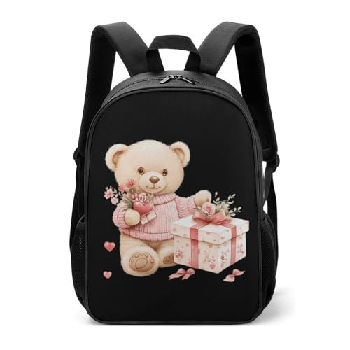 Teddy Bear Valentines Gifts Travel Backpack Casual Daypack Shoulder Bag with Adjustable Shoulder Straps for Hiking - Main Image