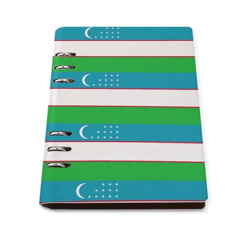 Carnet plat A5 Ouzbékistan journal en cuir rechargeable organiseur quotidien notes d'affaires