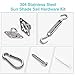 HOMPER Awning Attachment Set, Heavy Duty Sun Shade Sail Stainless Steel Hardware Kit for Garden Triangle and Square, Rectangle, Fixing Accessories
