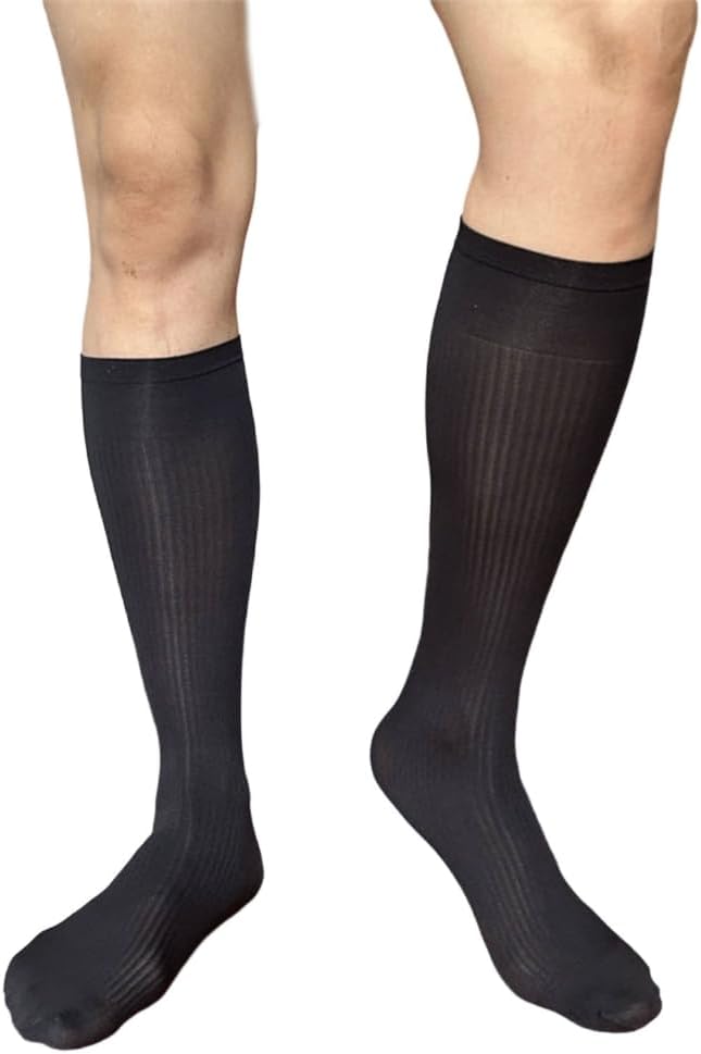 1Pair Men's Middle Calf Business Dress Socks for Prom Professional Attire