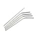 Winco SSTW-8C Stainless Steel Curved Drinking Straw, 4 Pieces with Cleaning Brush