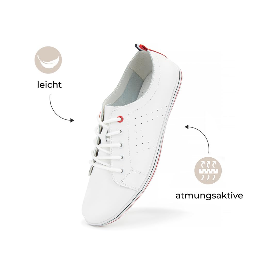 FILIPPO Sneaker Damen Leder - Schuhe Damen Sneaker Leder | Halbschuhe, leicht, bequem, Echtleder, für den Alltag