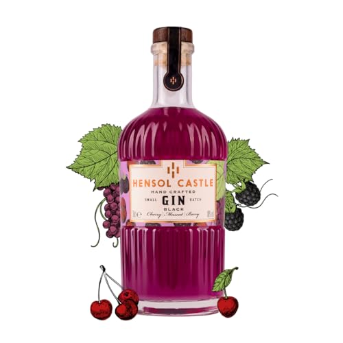 Hensol Castle Black Fruits Flavoured Gin 70cl | Award Winning Small Batch Gin From Wales With Blackberry, Black Cherry & Muscat Grape - Premium Christmas Alcohol Gifts