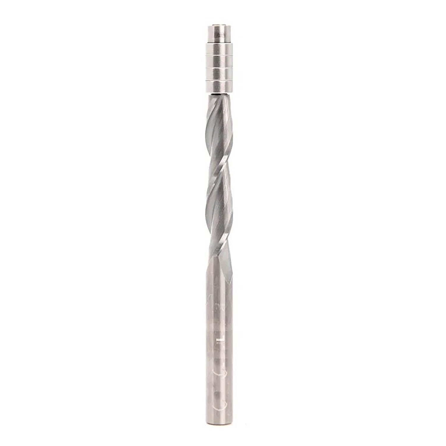 6.35mm Shank Flush Trim Solid Carbide Spiral Template Router Bit Longer Cutting Length 4 Bearing CNC Woodworking Tools