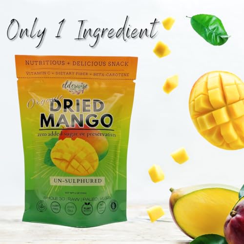 Organic Dried Mango Slices - Unsweetened, Non-GMO, No Preservatives