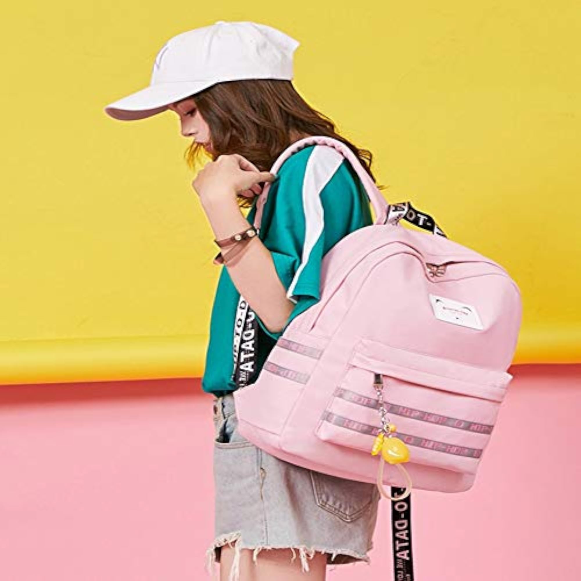 Fashion University Laptop Backpack with USB Charging