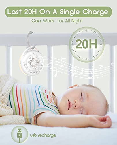 Portable Sound Machine Baby, Travel White Noise Machine Baby With Usb Rechargeable, Sound Machine For Sleeping #TOP1