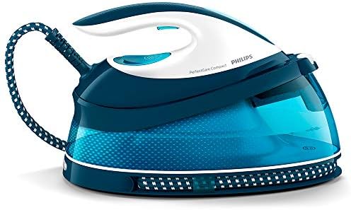 Philips PerfectCare Compact Steam Generator Iron with 400g steam boost, 2400 W, Blue & White - GC7840/26