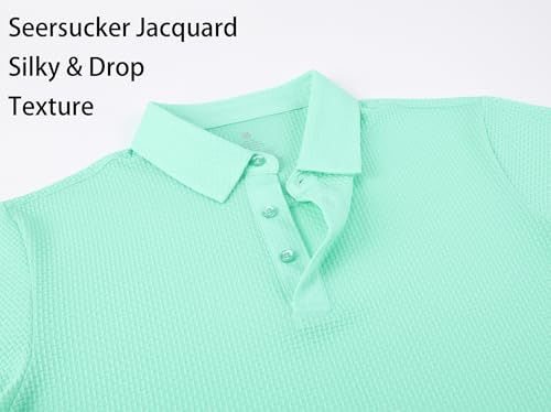 Alex Vando Mens Bubble Jacquard Polo Shirt Super Stretch Short Sleeve Polo Shirts for Men
