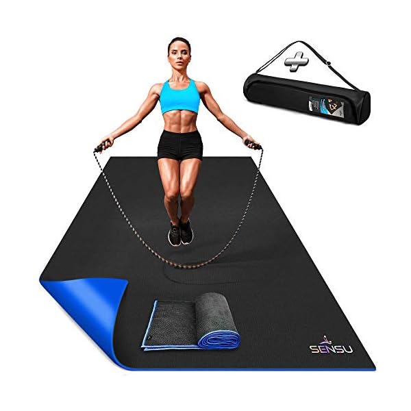 Sensu Large Exercise Mat 6’ x 4’ x 8.5mm Extra Thick Workout Mats for