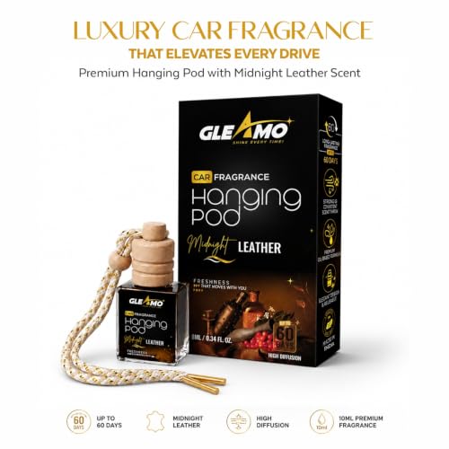Image of Midnight Leather Car Perfume Air Freshener (Pack of 2) | Long Lasting Car Air Freshener with Rich Leather Fragrance | Premium Car Freshener | Car Fragrance for Cars, SUVs, & Hatchbacks | 20ml