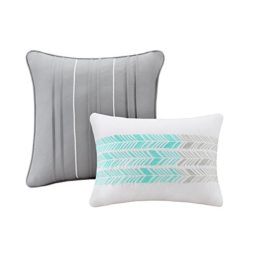 Intelligent Design Adel Cozy Comforter Geometric Design Modern All Season Vibrant Color Bedding Set With Matching Sham, Decorative Pillow, Twin/Twin Xl, Aqua, 4 Piece #TOP4