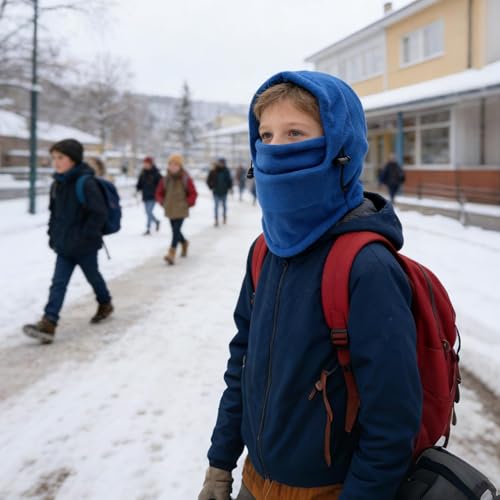 Máscara de esquí infantil con protección cálida para el cuello 2