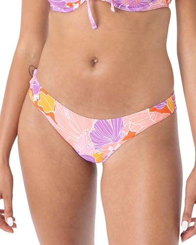 Roxy Women's Bikini Bottoms – Low Rise, Swimwear, UPF Protection, Pool, Surfing, Beachwear, Lilac Multi, X-Large