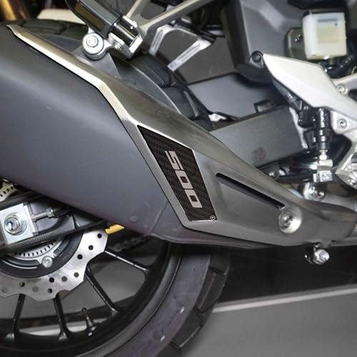 labelbike   Pegatina 3D Moto Silenciador Protección y Decoración en Resina Compatible con Honda NX500 2024 2025 Color Gris carbón