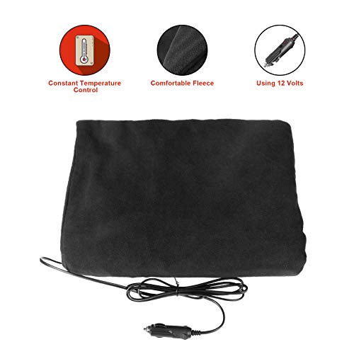 BELEY 12V Electric Heated Car Blanket, 58" X 42" Odorless Soft Thick Travel