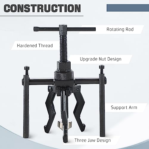 Dasbet 3 Jaw Pilot Bearing Puller, Heavy Duty Pullers Set Bushing Gear Extractor Wheel Bearing Puller Automotive Machine Tool Kit For Car Suv #TOP3