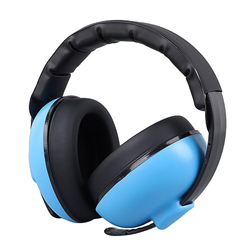 ANGGREK Baby Noise Blocking Ear Muffs, Hearing Reduce Pressure Baby Noise Cancelling Earmuffs Blue Color Soft Lining for Sleeping