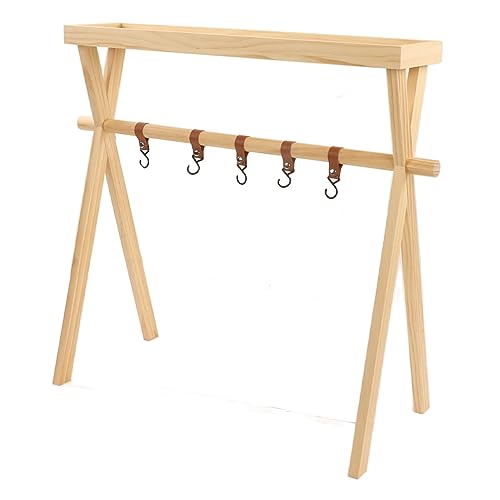 Table de camping pliante en bois massif de qualité SEAFRONT avec trépied stable - 3