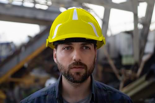 Silent SL1432 Industrial Safety Helmet, Construction Hard Hat, Ventilated, 6 Point Harness