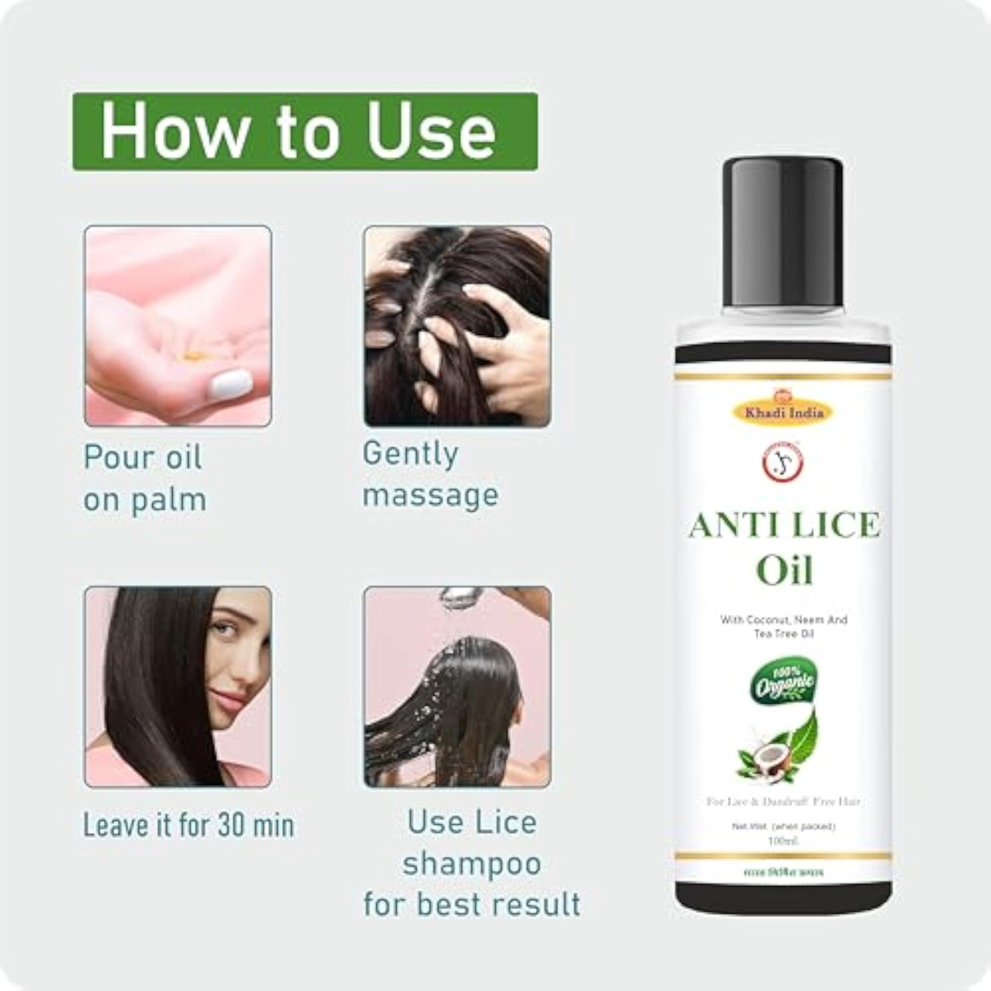 Khadi Ayurvedic Anti-Lice Combo: Lice Removal Oil & Shampoo