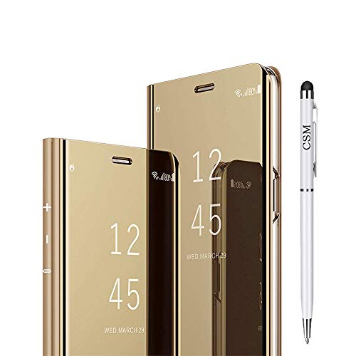 Capa flip espelhada C-Super Mall para iPhone Xs Max, capa luxuosa com suporte galvanizado e revestim