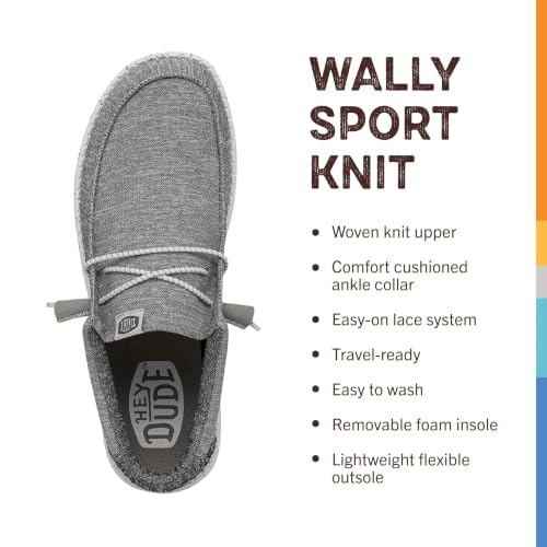 HEYDUDE Men's Wally Sport Knit Slip On Loafer, Grey, Size 7 - image 2