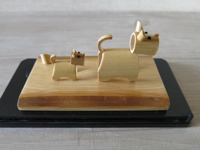 木材置物 Amazon.co.jp: 竹細工干支「戌」犬＊置物木工竹工芸オブジェ